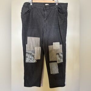 LOGO Lavish by Lori Goldstein Patchwork Boyfriend Jeans